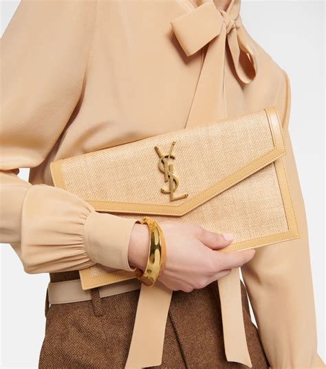 ysl rafia tote|YSL raffia clutch.